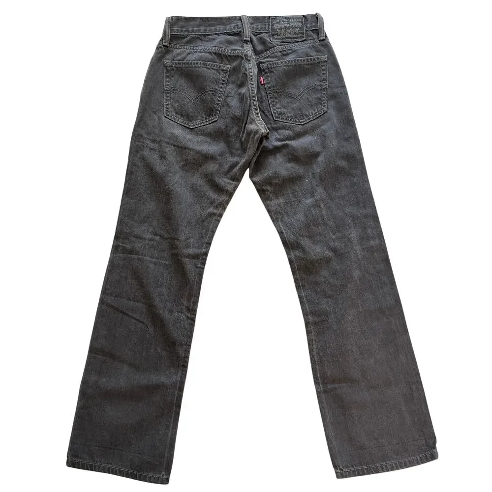 Levi's 514 Jeans Mens 28 x 30 Washed Black Droit Slim Straight Denim Dark Wash - Picture 2 of 11